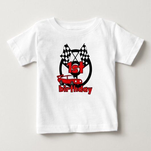 Autorennen-1. Geburtstag Baby T-shirt (Vorderseite)