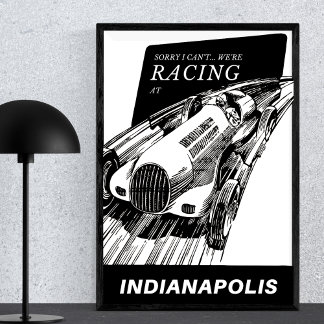 Autorennen bei Indianapolis Vintag Motorsport Poster