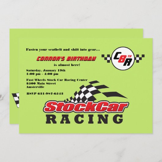 Autorennen-Einladung auf lager Einladung (Vorne/Hinten)
