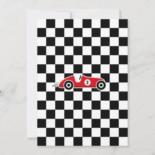 Autorennen Geburtstagseinladung Einladung (Rückseite)