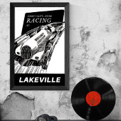 Autorennen Lakeville Connecticut Retro Motorsport Poster