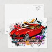 Autorennen Postkarte (Vorne/Hinten)