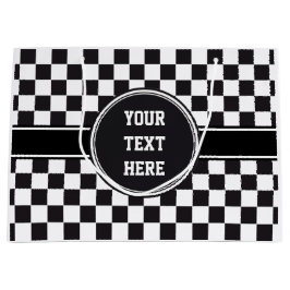 Autorennen-/Schach-Muster + Ihr backgr. u. Ideen Große Geschenktüte