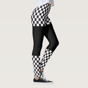 Autorennen-/Schach-Muster + Ihr backgr. u. Ideen Leggings