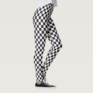 Autorennen-/Schach-Muster + Ihr backgr. u. Ideen Leggings