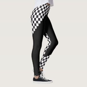 Autorennen-/Schach-Muster + Ihr backgr. u. Ideen Leggings