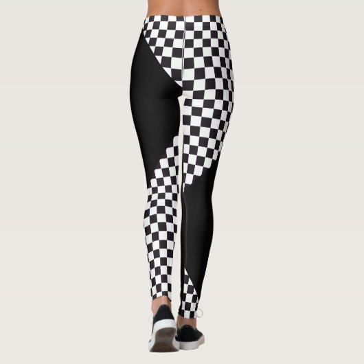 Autorennen-/Schach-Muster + Ihr backgr. u. Ideen Leggings (Rückseite)