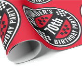 Autorennen Scheckte Flagge Geburtstagspartei Geschenkpapier (Rolleneckpunkt)