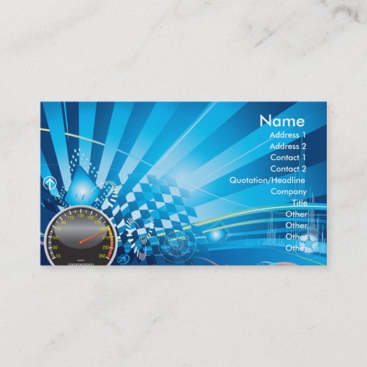 AUTORENNEN-THEMA VISITENKARTE (Vorderseite)