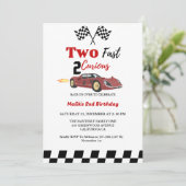 Autorennen Zwei schnelle 2 Neugierige Junge 2. Geb Einladung (Stehend Vorderseite)