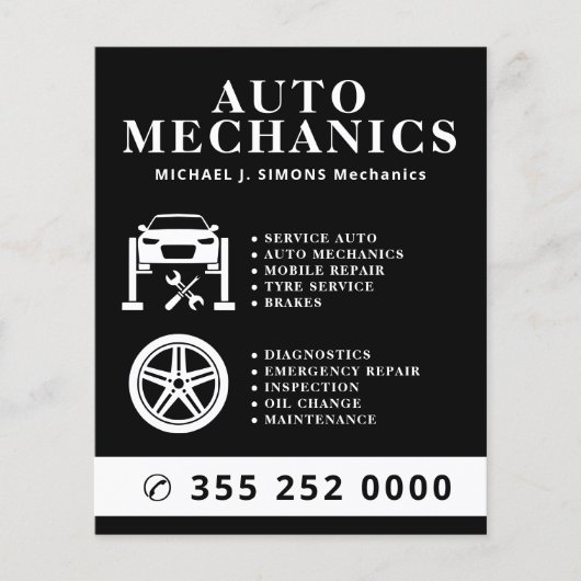 Autoreparatur-Profi-Mobiler Mechaniker-Service Flyer (Vorne)