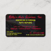 Autoreparaturmechanismus 2-seitige Vorlage Bu Visitenkarte (Vorderseite)