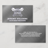 Autoreparaturschlüssel | Metallic Visitenkarte (Vorne/Hinten)