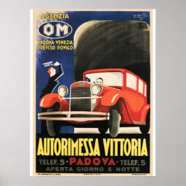 AUTORIMESSA VITTORIA Padova Italien Jahrgangswagen Poster