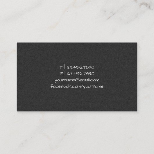 AutorIn Editor Schwarzer Dip Pen Brown Paper Visitenkarte (Rückseite)