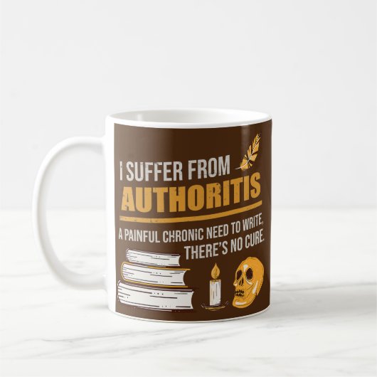 Autoritis für einen Autor, der ein Buch schreibt Kaffeetasse (Links)