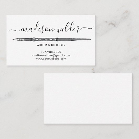 AutorModerne Visitenkarten Visitenkarte (Vorne/Hinten)