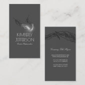 Autorn-Verfasser-schicke silberne Federn elegant Visitenkarte (Vorne/Hinten)