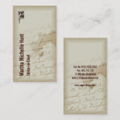 Autorn-Verfasser-Vintage Art rustikal Visitenkarte (Vorne/Hinten)