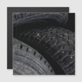 Autos alte Reifen Schwarze Straßen Ausflüge Magnetkarte (Vorne/Hinten)