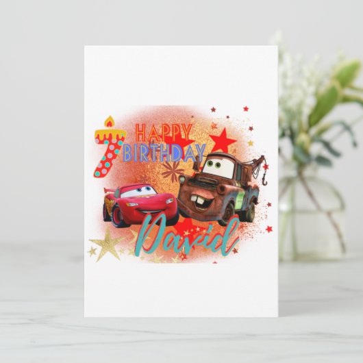 Autos Custom Birthday Card (Stehend Vorderseite)