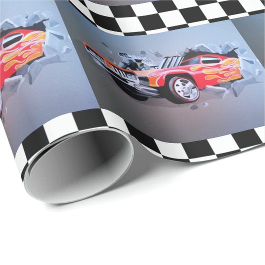 Autos, die durch das Wandverpackungspapier abstürz Geschenkpapier (Rolleneckpunkt)