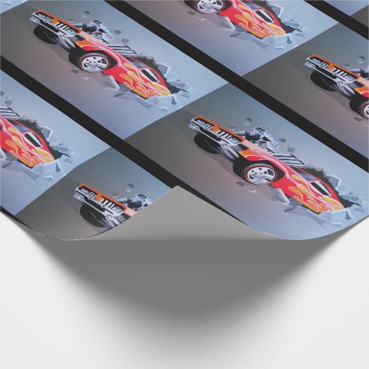 Autos, die durch das Wandverpackungspapier abstürz Geschenkpapier (Ecke)