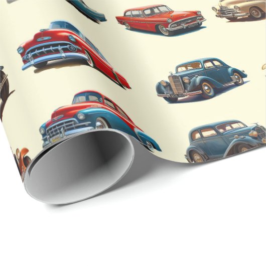Autos Geschenkpapier (Rolleneckpunkt)