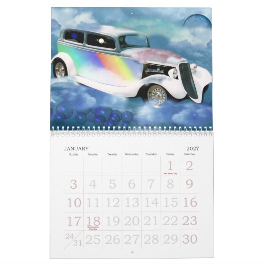 Autos im Wolkenkalender durch valxart Kalender (Jan 2027)