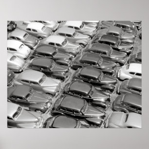 Autos in Chicago, 1941. Vintages Foto Poster