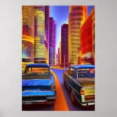 Autos in der Stadt | AI Art Poster (Vorne)