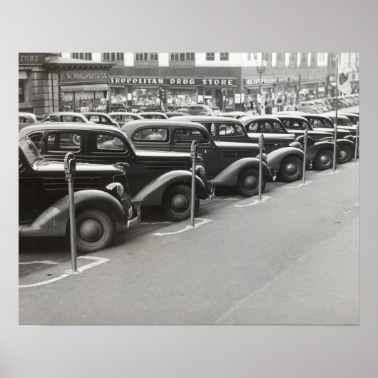 Autos in Omaha, 1938. Vintages Foto Poster (Vorne)