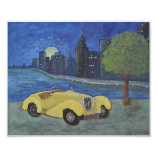 Autos in städtischen Malereien Foto drucken (Vorne)