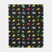 Autos, Lastkraftwagen, Traktoren und Straßenschild Fleecedecke (Vorderseite)