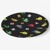 Autos, LKWs, Verkehrsschilder Geburtstagsparty des Pappteller (Schrägansicht)