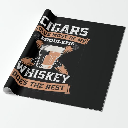 Autos lösen die meisten meiner Probleme Whiskey Geschenkpapier (Ungerollt)