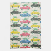 Autos mit Bäumen in der obersten Retro-Küche Küchentuch (Vertikal)