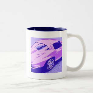 Autos mit klassischer Trennwand Zweifarbige Tasse