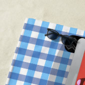 Autos mit niedlichem Cartoon, blauer Karo Strandtuch (Beispiel)