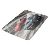 Autos mit rotem und schwarzem Muskel Badematte (Schrägansicht)