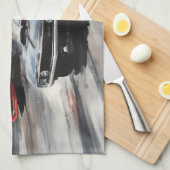 Autos mit rotem und schwarzem Muskel Geschirrtuch (Viertel Falte)