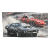 Autos mit rotem und schwarzem Muskel Kissenbezug (Rückseite-Rechts)