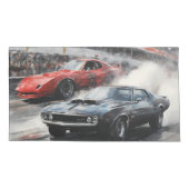 Autos mit rotem und schwarzem Muskel Kissenbezug (Rückseite-Links)