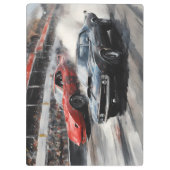 Autos mit rotem und schwarzem Muskel Klemmbrett (Rückseite)