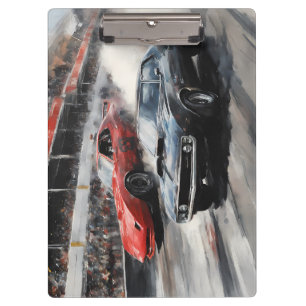 Autos mit rotem und schwarzem Muskel Klemmbrett