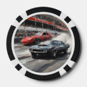 Autos mit rotem und schwarzem Muskel Pokerchips (Rückseite)
