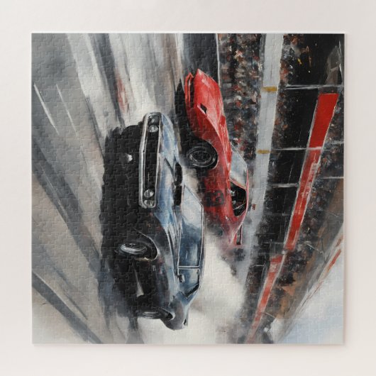 Autos mit rotem und schwarzem Muskel Puzzle (Horizontal)