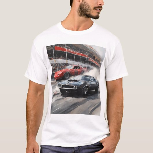 Autos mit rotem und schwarzem Muskel T-Shirt (Vorderseite)