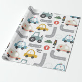 Autos Muster Kinder  Geschenkpapier (Ungerollt)