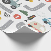 Autos Muster Kinder Geschenkpapier (Ecke)